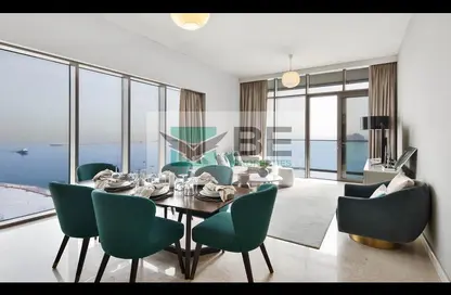 Living / Dining Room image for: Apartment - 2 Bedrooms - 3 Bathrooms for sale in ANWA - Maritime City - Dubai, Image 1