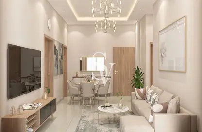 Living / Dining Room image for: Apartment - 1 Bedroom - 2 Bathrooms for sale in Symbolic Alpha - Queue Point - Dubai Land - Dubai, Image 1