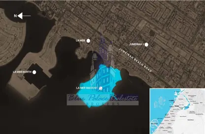 Map Location image for: Land - Studio for sale in La Mer South Island - La Mer - Jumeirah - Dubai, Image 1