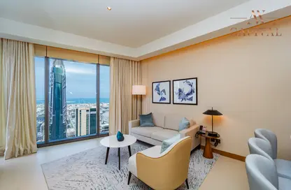 Living Room image for: Apartment - 2 Bedrooms - 3 Bathrooms for rent in The Address Residences Dubai Opera Tower 1 - The Address Residences Dubai Opera - Downtown Dubai - Dubai, Image 1