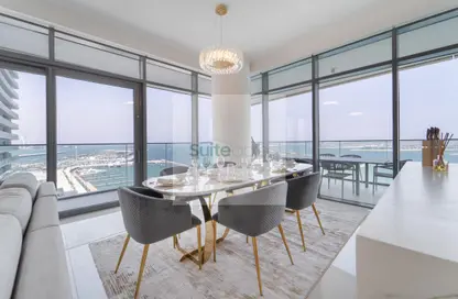 Dining Room image for: Apartment - 3 Bedrooms - 3 Bathrooms for rent in Beach Vista - EMAAR Beachfront - Dubai Harbour - Dubai, Image 1