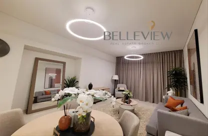 Living / Dining Room image for: Apartment - 1 Bedroom - 2 Bathrooms for rent in ANWA - Maritime City - Dubai, Image 1