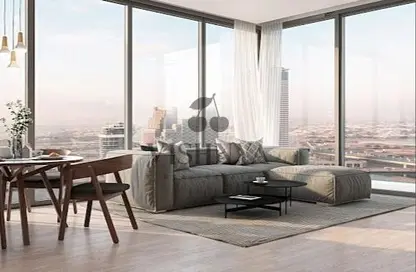 Living / Dining Room image for: Apartment - 1 Bedroom - 2 Bathrooms for sale in Peninsula One - Peninsula - Business Bay - Dubai, Image 1