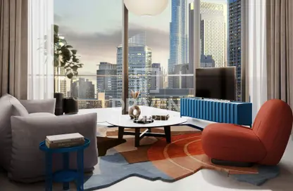 Living Room image for: Apartment - 2 Bedrooms - 2 Bathrooms for sale in The Edge - Business Bay - Dubai, Image 1