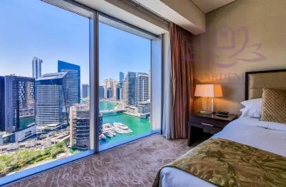 Room / Bedroom image for: Apartment - 1 Bedroom - 2 Bathrooms for rent in The Address Dubai Marina - Dubai Marina - Dubai, Image 1