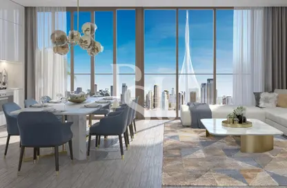 Living / Dining Room image for: Apartment - 1 Bedroom - 1 Bathroom for sale in Palace Beach Residence - EMAAR Beachfront - Dubai Harbour - Dubai, Image 1