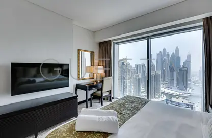 Room / Bedroom image for: Apartment - 1 Bedroom - 1 Bathroom for rent in The Address Dubai Marina - Dubai Marina - Dubai, Image 1