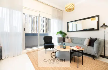 Living Room image for: Apartment - 1 Bedroom - 2 Bathrooms for rent in Bay Central West - Bay Central - Dubai Marina - Dubai, Image 1