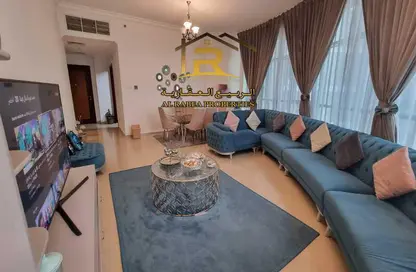 Living / Dining Room image for: Apartment - 3 Bedrooms - 4 Bathrooms for sale in Sheikh Jaber Al Sabah Street - Al Naimiya - Al Nuaimiya - Ajman, Image 1