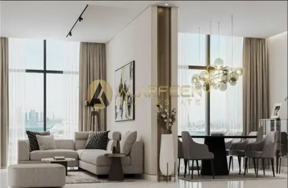 Living / Dining Room image for: Apartment - 1 Bedroom - 1 Bathroom for sale in 330 Riverside Crescent - Sobha Hartland II - Mohammed Bin Rashid City - Dubai, Image 1