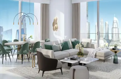 Living / Dining Room image for: Apartment - 3 Bedrooms - 5 Bathrooms for sale in Burj Crown - Downtown Dubai - Dubai, Image 1