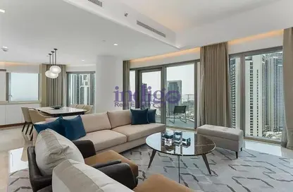 Living / Dining Room image for: Apartment - 3 Bedrooms - 3 Bathrooms for rent in Address Harbour Point - Dubai Creek Harbour (The Lagoons) - Dubai, Image 1