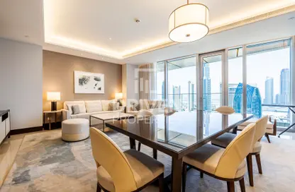Living / Dining Room image for: Apartment - 2 Bedrooms - 2 Bathrooms for rent in The Address Sky View Tower 2 - The Address Sky View Towers - Downtown Dubai - Dubai, Image 1