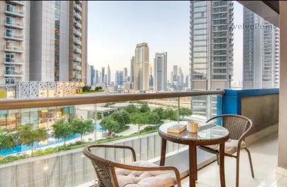 Balcony image for: Apartment - 3 Bedrooms - 3 Bathrooms for sale in The Signature - Burj Khalifa Area - Downtown Dubai - Dubai, Image 1