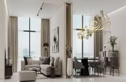 Living / Dining Room image for: Apartment - 3 Bedrooms - 4 Bathrooms for sale in 320 Riverside Crescent - Sobha Hartland II - Mohammed Bin Rashid City - Dubai, Image 1
