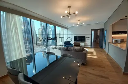 Living / Dining Room image for: Apartment - 1 Bedroom - 2 Bathrooms for rent in Dubai Marina Moon - Dubai Marina - Dubai, Image 1
