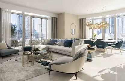 Living / Dining Room image for: Apartment - 3 Bedrooms - 4 Bathrooms for sale in Opera Grand - Burj Khalifa Area - Downtown Dubai - Dubai, Image 1