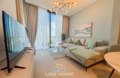 Living Room image for: Apartment - 1 Bedroom - 1 Bathroom for rent in Sobha Hartland Waves - Sobha Hartland - Mohammed Bin Rashid City - Dubai, Image 1