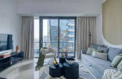 Living Room image for: Apartment - 1 Bedroom - 1 Bathroom for rent in Silverene Tower B - Silverene - Dubai Marina - Dubai, Image 1