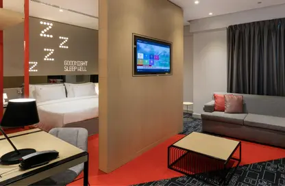 صورة لـ غرفة المعيشة النزل و الشقق الفندقية - 1 حمام للايجار في المنطقة الحرة بمطار دبي (DAFZA) - دبي ، صورة رقم 1