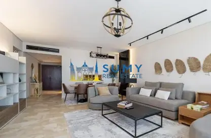 Living / Dining Room image for: Apartment - 3 Bedrooms - 3 Bathrooms for rent in Al Fattan Marine Tower - Al Fattan Marine Towers - Jumeirah Beach Residence - Dubai, Image 1