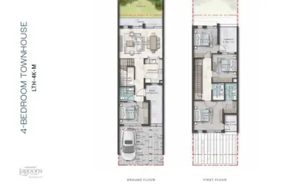 تاون هاوس - 4 غرف نوم - 3 حمامات للبيع في موروكو المرحلة الثانية - داماك لاجونز - دبي
