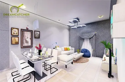 Living / Dining Room image for: Apartment - 1 Bedroom - 2 Bathrooms for sale in Wave Tower - Emirates City - Ajman, Image 1