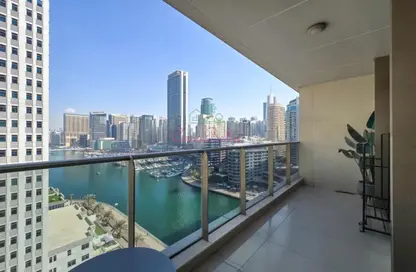 شقة - غرفة نوم - 2 حمامات للايجار في برج التألق 1 - أبراج البريق - دبي مارينا - دبي