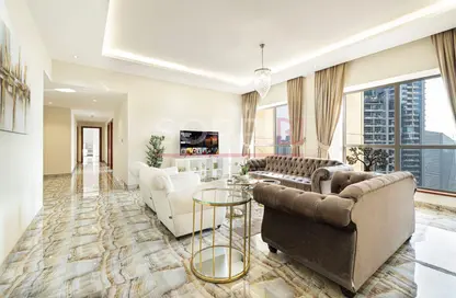 Living Room image for: Apartment - 4 Bedrooms - 5 Bathrooms for rent in Sadaf 2 - Sadaf - Jumeirah Beach Residence - Dubai, Image 1