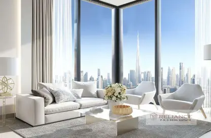 Living Room image for: Apartment - 2 Bedrooms - 2 Bathrooms for sale in Sobha Creek Vistas Grande - Sobha Hartland - Mohammed Bin Rashid City - Dubai, Image 1