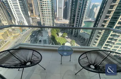 Balcony image for: Apartment - 1 Bedroom - 2 Bathrooms for rent in Sanibel Tower - Park Island - Dubai Marina - Dubai, Image 1