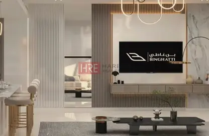Living Room image for: Apartment - 1 Bedroom - 2 Bathrooms for sale in Binghatti Corner - Jumeirah Village Circle - Dubai, Image 1