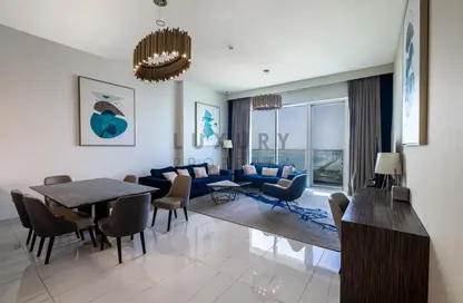 Living / Dining Room image for: Apartment - 3 Bedrooms - 5 Bathrooms for rent in Palm View - Dubai Media City - Dubai, Image 1