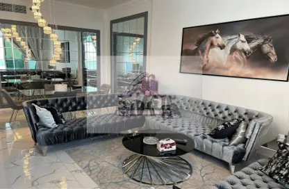Living Room image for: Apartment - 3 Bedrooms - 4 Bathrooms for rent in Oasis Tower - Al Rashidiya 1 - Al Rashidiya - Ajman, Image 1