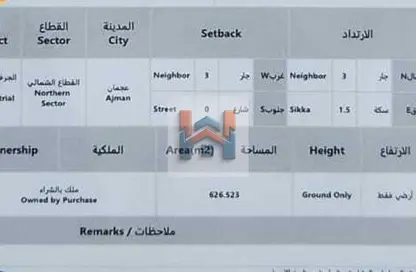 Land - Studio for sale in Al Jurf Industrial 2 - Al Jurf Industrial - Ajman