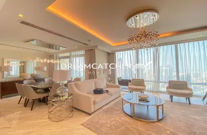 Living / Dining Room image for: Apartment - 4 Bedrooms - 5 Bathrooms for sale in The Address Residence Fountain Views 2 - The Address Residence Fountain Views - Downtown Dubai - Dubai, Image 1