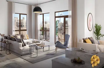 Living Room image for: Apartment - 1 Bedroom - 1 Bathroom for sale in Al Jazi - Madinat Jumeirah Living - Umm Suqeim - Dubai, Image 1