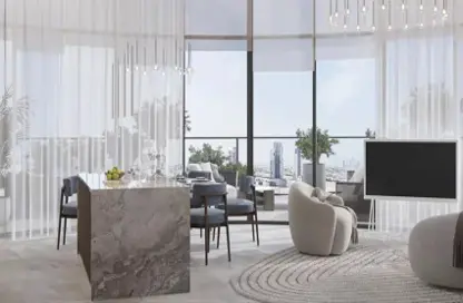 Living / Dining Room image for: Apartment - 1 Bedroom - 2 Bathrooms for sale in The Portman - Jumeirah Village Circle - Dubai, Image 1