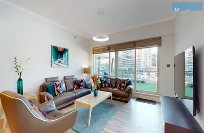 Living Room image for: Apartment - 3 Bedrooms - 3 Bathrooms for rent in Al Majara - Dubai Marina - Dubai, Image 1
