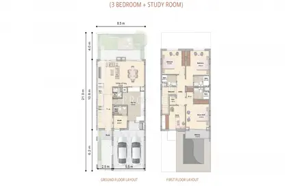 2D Floor Plan image for: Villa - 4 Bedrooms - 5 Bathrooms for sale in AZHA Community - Al Amerah - Ajman, Image 1