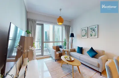 Living Room image for: Apartment - 2 Bedrooms - 2 Bathrooms for rent in Bay Central - Dubai Marina - Dubai, Image 1