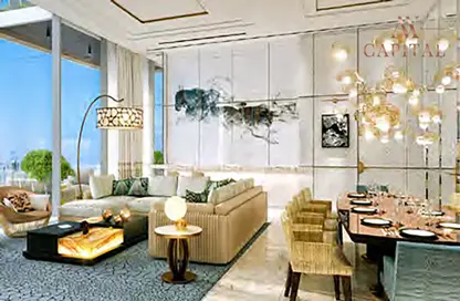 Living / Dining Room image for: Apartment - 3 Bedrooms - 4 Bathrooms for sale in Cavalli Casa Tower - Al Sufouh 2 - Al Sufouh - Dubai, Image 1