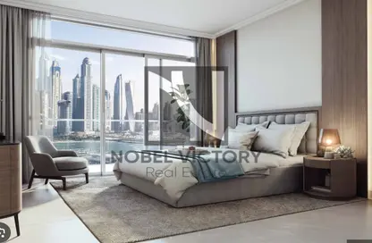 Room / Bedroom image for: Apartment - 2 Bedrooms - 2 Bathrooms for sale in Palace Beach Residence - EMAAR Beachfront - Dubai Harbour - Dubai, Image 1