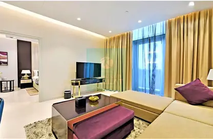 صورة لـ غرفة المعيشة شقة - غرفة نوم - 2 حمامات للايجار في برج أبر كريست - دبي وسط المدينة - دبي ، صورة رقم 1