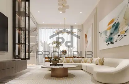 Living Room image for: Apartment - 1 Bedroom - 2 Bathrooms for sale in Volga Tower - Jumeirah Village Triangle - Dubai, Image 1