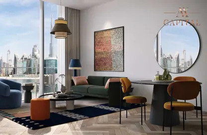 Living Room image for: Apartment - 1 Bedroom - 1 Bathroom for sale in Peninsula Three - Peninsula - Business Bay - Dubai, Image 1