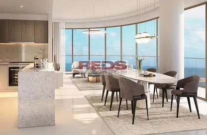 Living / Dining Room image for: Apartment - 3 Bedrooms - 3 Bathrooms for sale in Grand Bleu Tower 1 - EMAAR Beachfront - Dubai Harbour - Dubai, Image 1