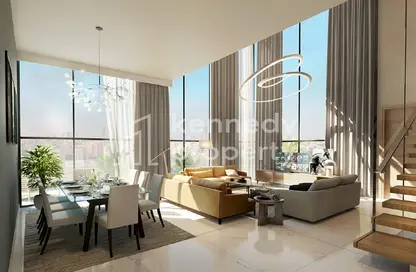 Living / Dining Room image for: Apartment - 2 Bedrooms - 3 Bathrooms for sale in Al Maryah Vista 2 - Al Maryah Island - Abu Dhabi, Image 1