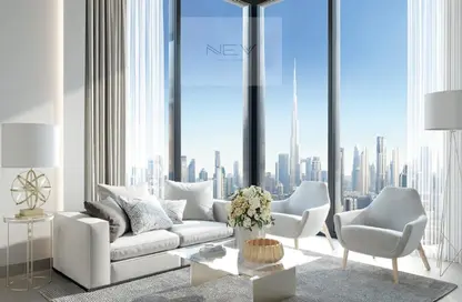 Living Room image for: Apartment - 1 Bedroom - 1 Bathroom for sale in The Crest - Sobha Hartland - Mohammed Bin Rashid City - Dubai, Image 1