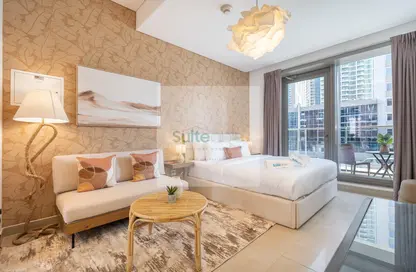 Room / Bedroom image for: Apartment - 1 Bathroom for rent in Sparkle Towers - Dubai Marina - Dubai, Image 1